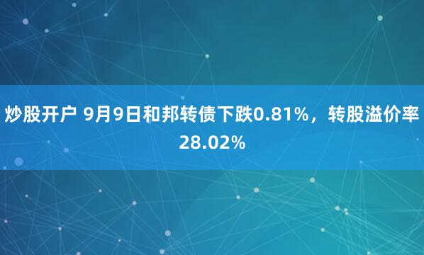 炒股开户 9月9日和邦转债下跌0.81%，转股溢价率28.02%
