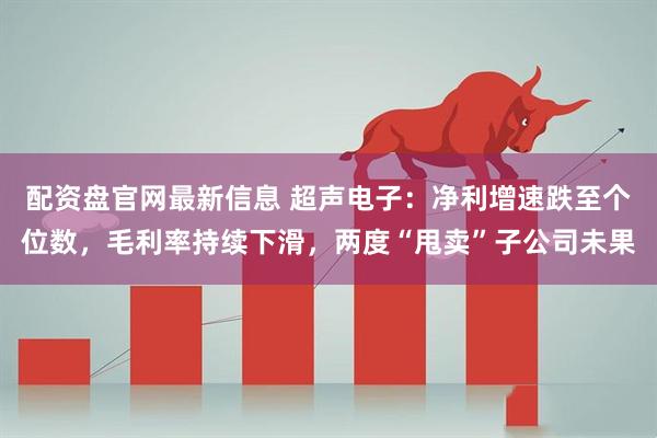 配资盘官网最新信息 超声电子：净利增速跌至个位数，毛利率持续下滑，两度“甩卖”子公司未果