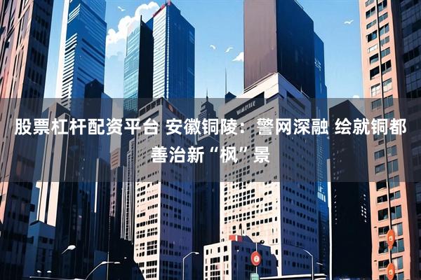 股票杠杆配资平台 安徽铜陵：警网深融 绘就铜都善治新“枫”景