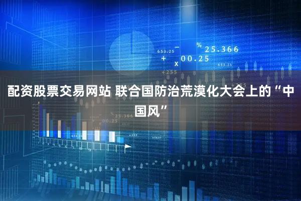配资股票交易网站 联合国防治荒漠化大会上的“中国风”